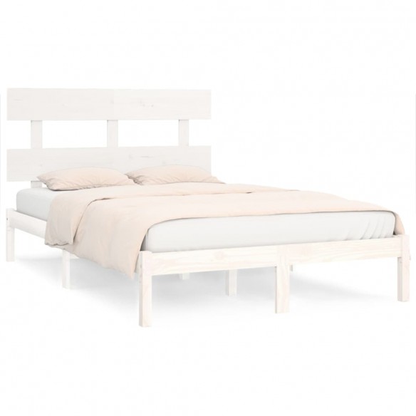 Cadre de lit Blanc Bois massif 200x200 cm