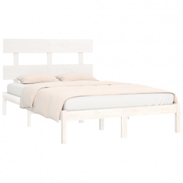 Cadre de lit Blanc Bois massif 200x200 cm