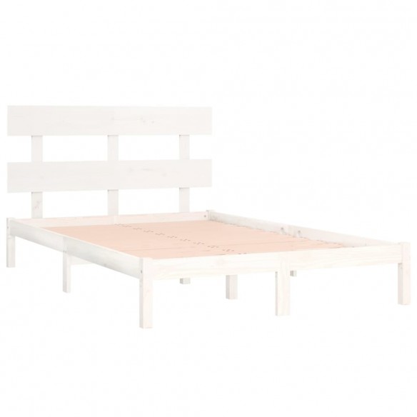 Cadre de lit Blanc Bois massif 200x200 cm