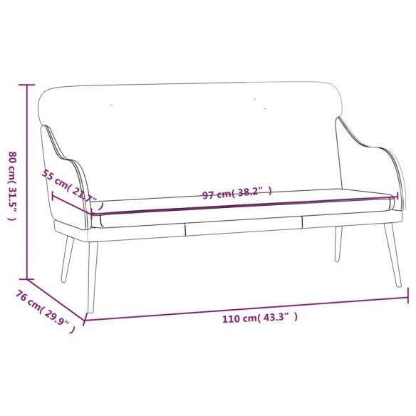 Banc Crème 110x76x80 cm Similicuir