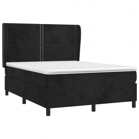 Cadre de lit avec matelas Noir 140x190 cm Velours