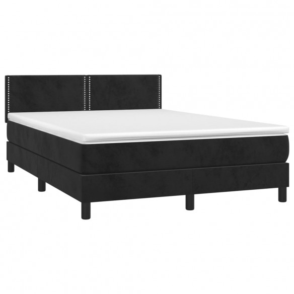 Cadre de lit avec matelas LED Noir 140x200 cm