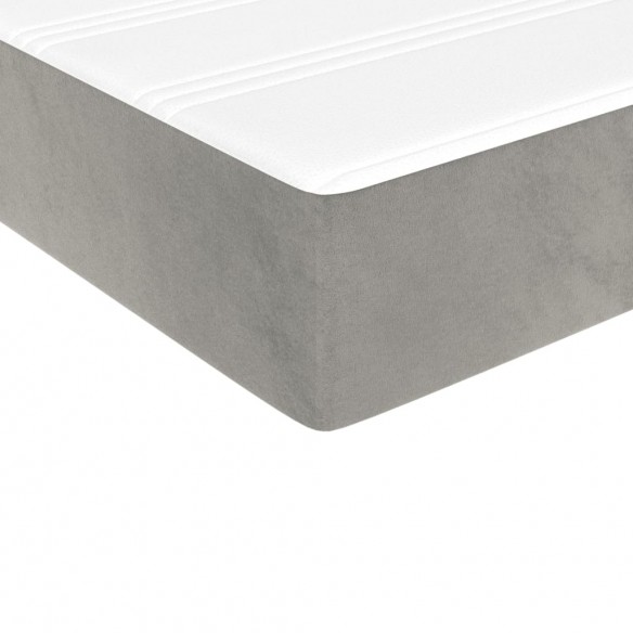 Matelas de lit à ressorts ensachés Gris clair 90x200x20 cm