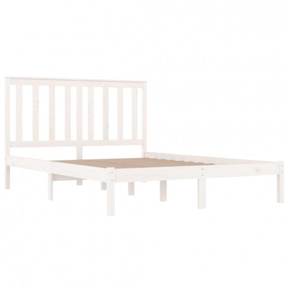 Cadre de lit Blanc Bois de pin massif 200x200 cm