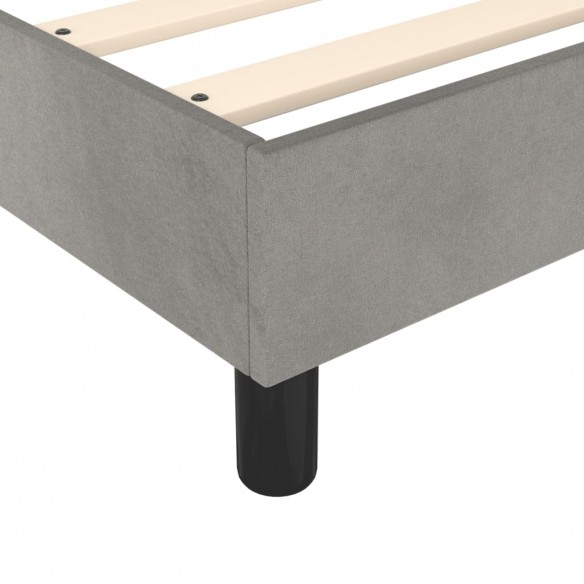 Cadre de lit et matelas Gris clair 140x190cm Velours