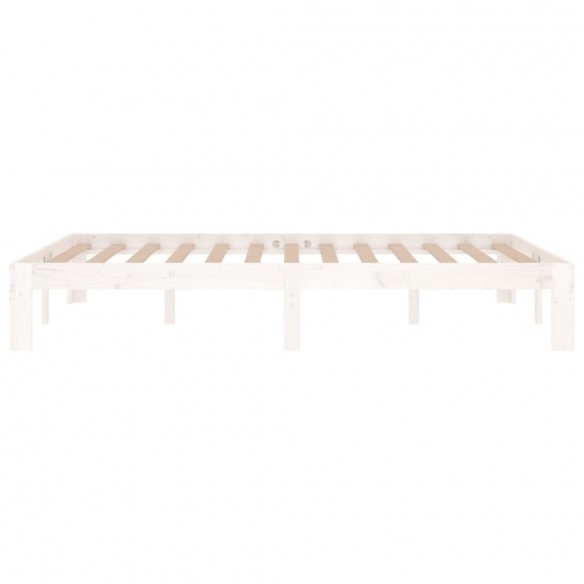 Cadre de lit Blanc Bois massif 120x190 cm Petit double