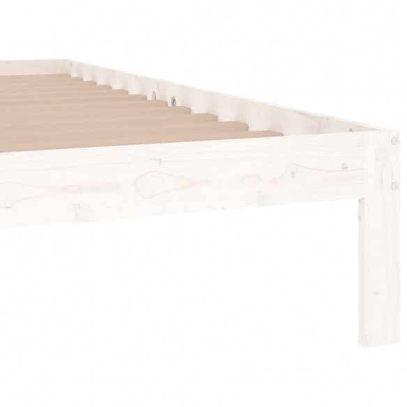 Cadre de lit Blanc Bois massif 120x190 cm Petit double