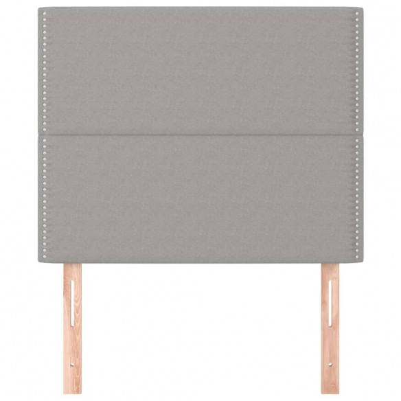 Têtes de lit 2 pcs Gris clair 90x5x78/88 cm Tissu