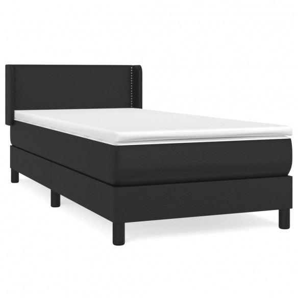 Cadre de lit avec matelas Noir 80x200cm Similicuir