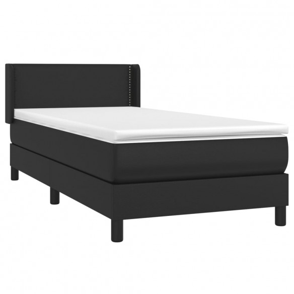 Cadre de lit avec matelas Noir 80x200cm Similicuir