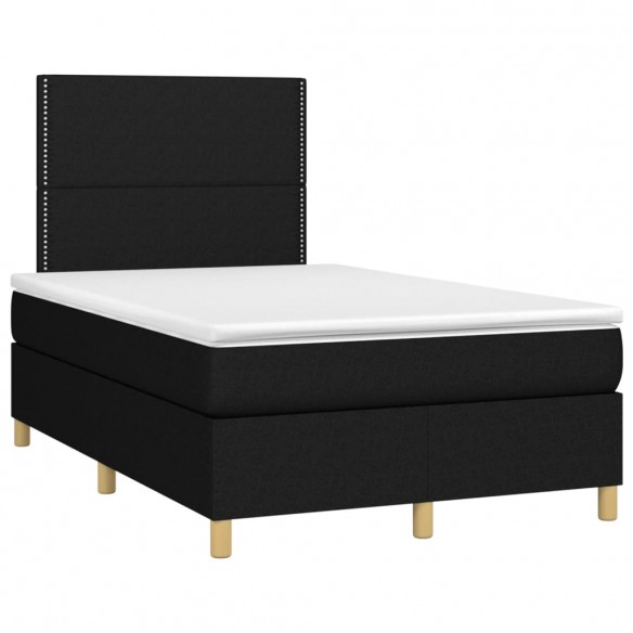 Cadre de lit et matelas et LED Noir 120x200 cm Tissu