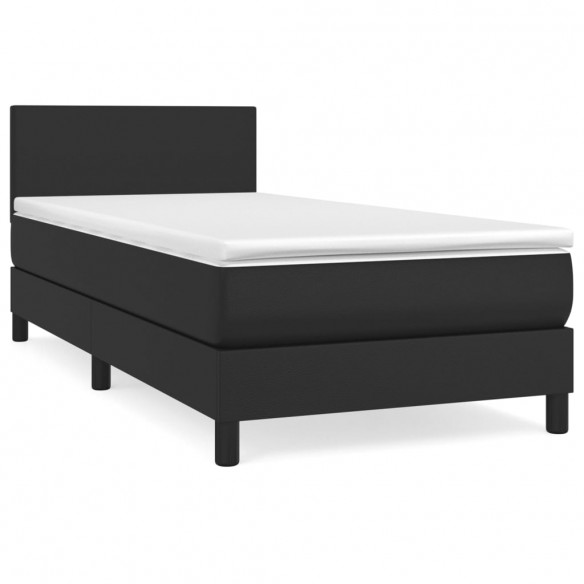 Cadre de lit avec matelas Noir 80x200cm Similicuir