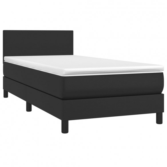 Cadre de lit avec matelas Noir 80x200cm Similicuir