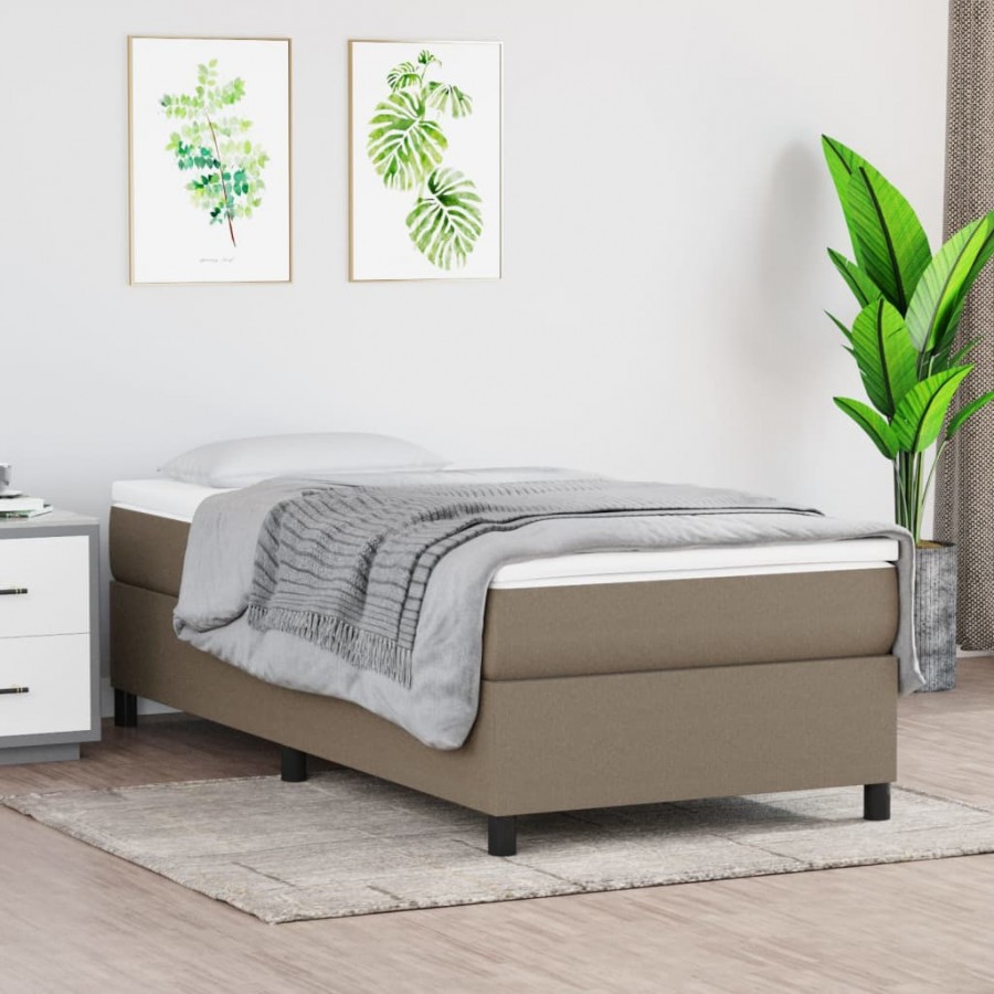 Cadre de lit avec matelas Taupe 90x190 cm Tissu