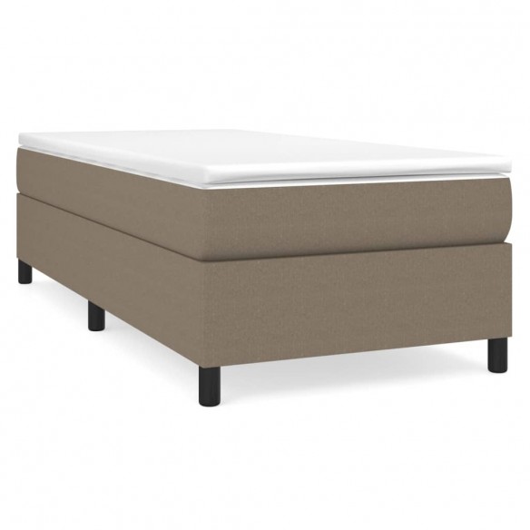 Cadre de lit avec matelas Taupe 90x190 cm Tissu