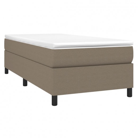 Cadre de lit avec matelas Taupe 90x190 cm Tissu