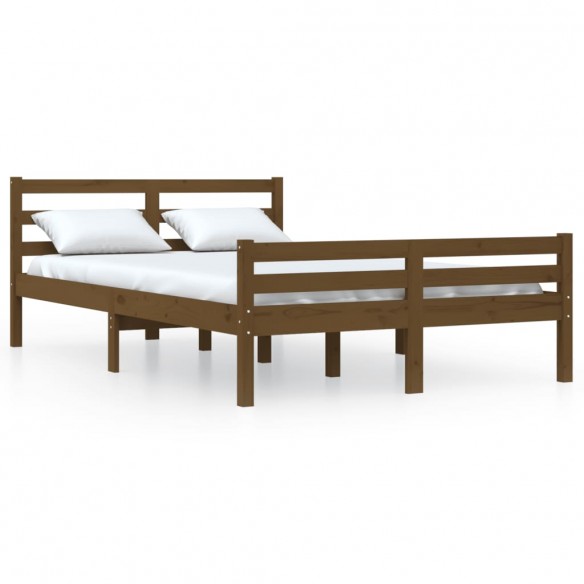 Cadre de lit Marron miel Bois massif 140x190 cm