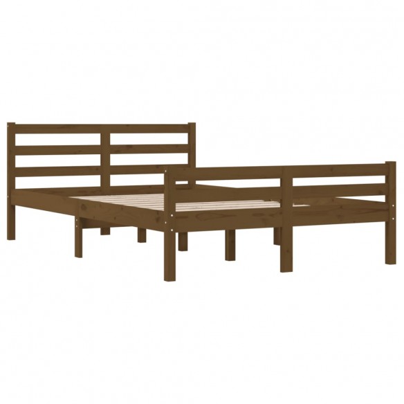 Cadre de lit Marron miel Bois massif 140x190 cm