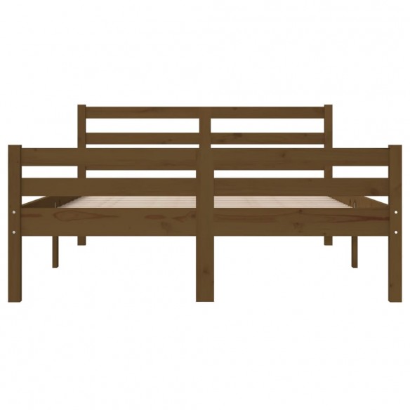 Cadre de lit Marron miel Bois massif 140x190 cm