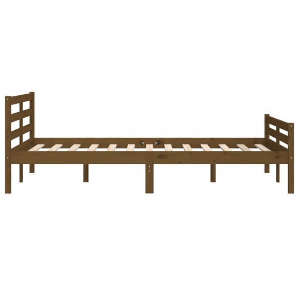 Cadre de lit Marron miel Bois massif 140x190 cm