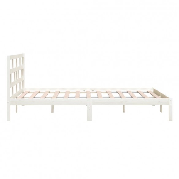 Cadre de lit Blanc Bois de pin massif 160x200 cm