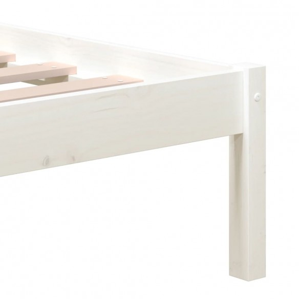 Cadre de lit Blanc Bois de pin massif 160x200 cm