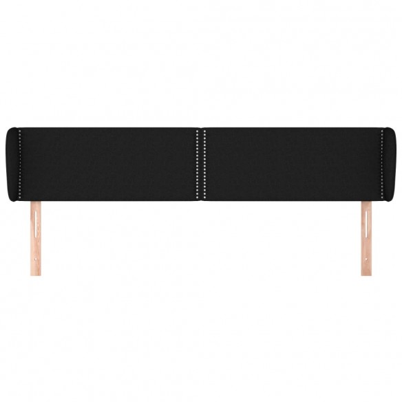 Tête de lit avec oreilles Noir 203x23x78/88 cm Tissu