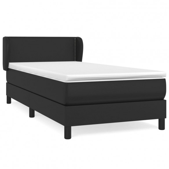 Cadre de lit avec matelas Noir 80x200cm Similicuir