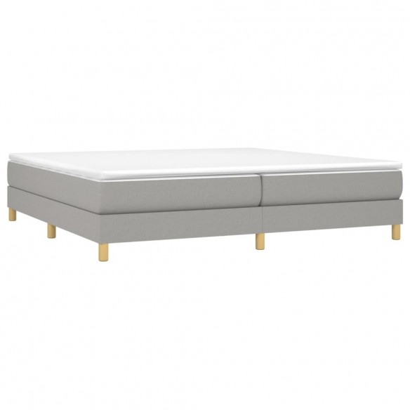 Cadre de lit avec matelas Gris clair 200x200cm Tissu