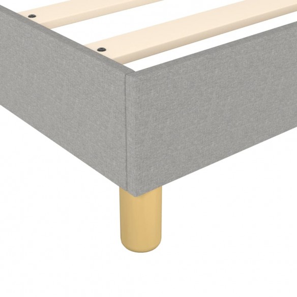 Cadre de lit avec matelas Gris clair 200x200cm Tissu