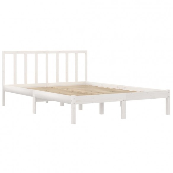 Cadre de lit Blanc Bois de pin massif 140x200 cm