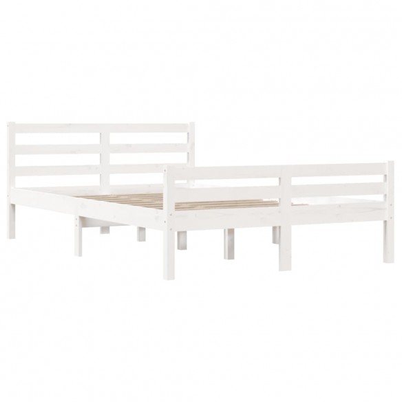 Cadre de lit Blanc Bois massif 140x190 cm