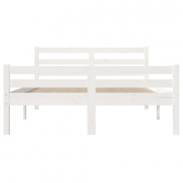 Cadre de lit Blanc Bois massif 140x190 cm