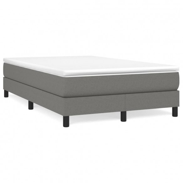 Cadre de lit avec matelas Gris foncé 120x200cm Tissu