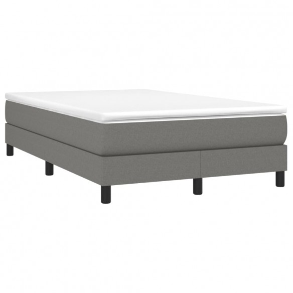 Cadre de lit avec matelas Gris foncé 120x200cm Tissu