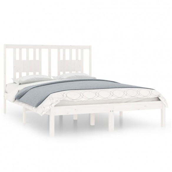 Cadre de lit Blanc Bois massif 120x190 cm Petit Double