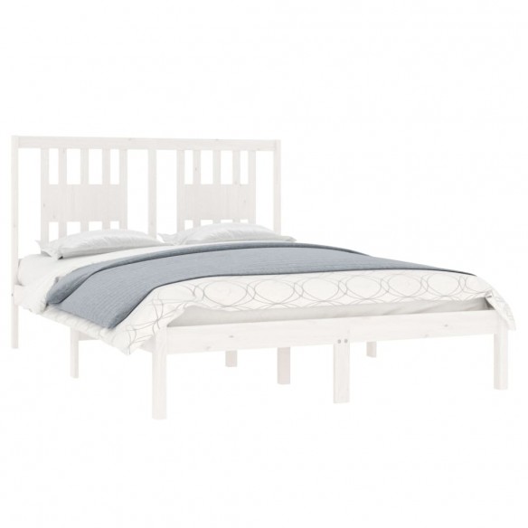 Cadre de lit Blanc Bois massif 120x190 cm Petit Double