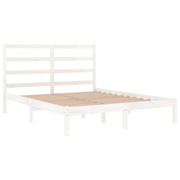 Cadre de lit Blanc Bois massif 120x190 cm Petit Double