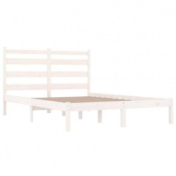 Cadre de lit Blanc Bois de pin massif 120x190 cm Petit Double