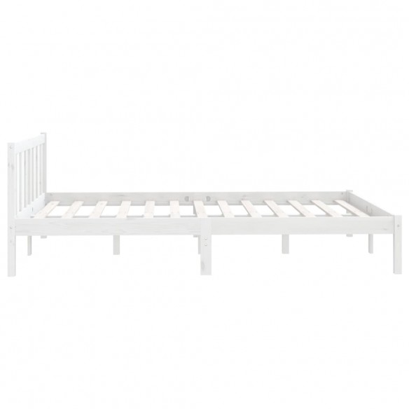 Cadre de lit Blanc Bois de pin massif 135x190 cm Double