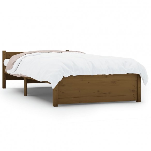 Cadre de lit Marron miel Bois massif 90x190 cm Simple