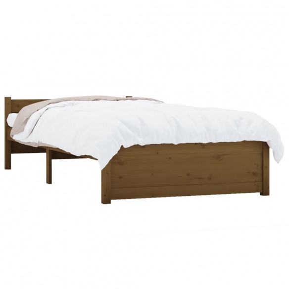 Cadre de lit Marron miel Bois massif 90x190 cm Simple