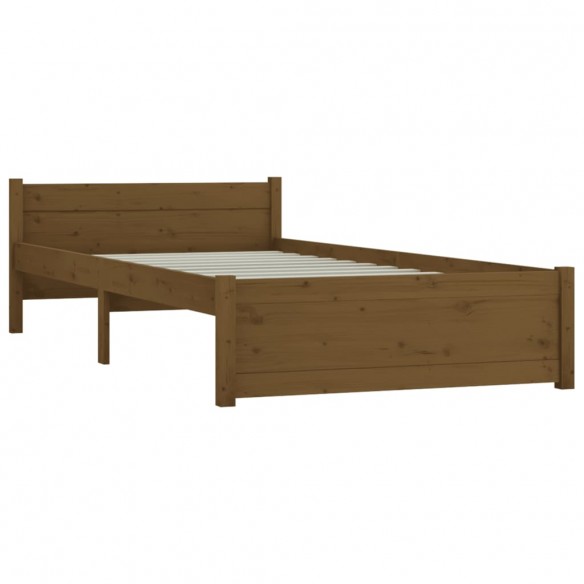 Cadre de lit Marron miel Bois massif 90x190 cm Simple