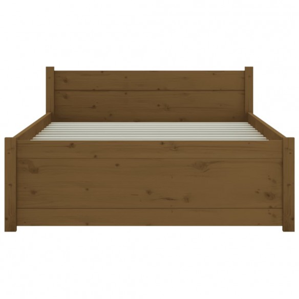 Cadre de lit Marron miel Bois massif 90x190 cm Simple