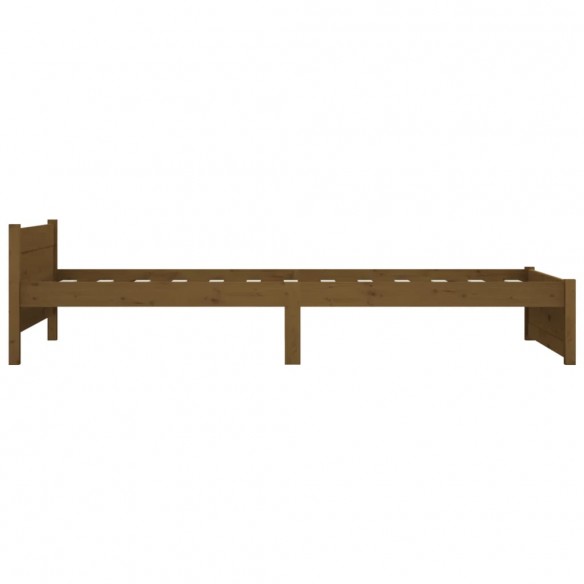 Cadre de lit Marron miel Bois massif 90x190 cm Simple