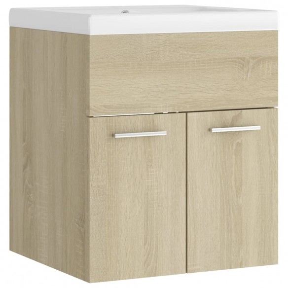 Armoire d'évier avec lavabo intégré Chêne sonoma Aggloméré