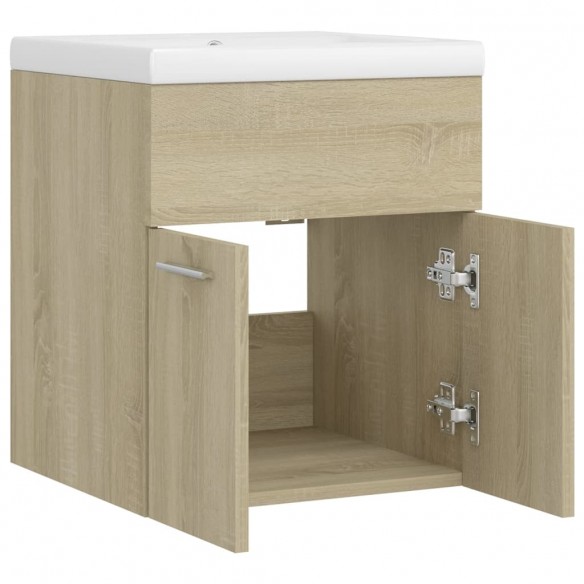 Armoire d'évier avec lavabo intégré Chêne sonoma Aggloméré