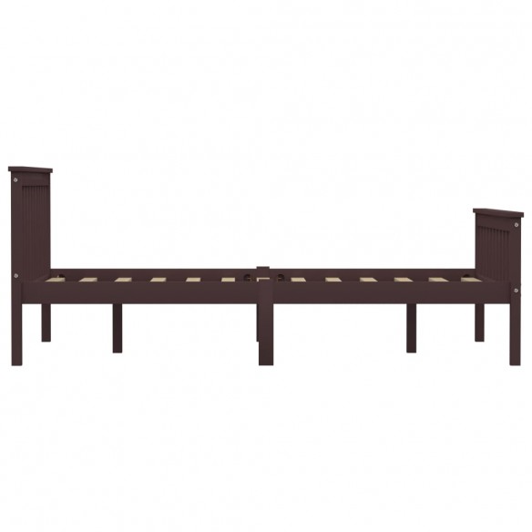 Cadre de lit Marron foncé Bois de pin massif 140 x 200 cm