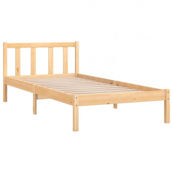 Cadre de lit bois de pin massif 90x190 cm simple