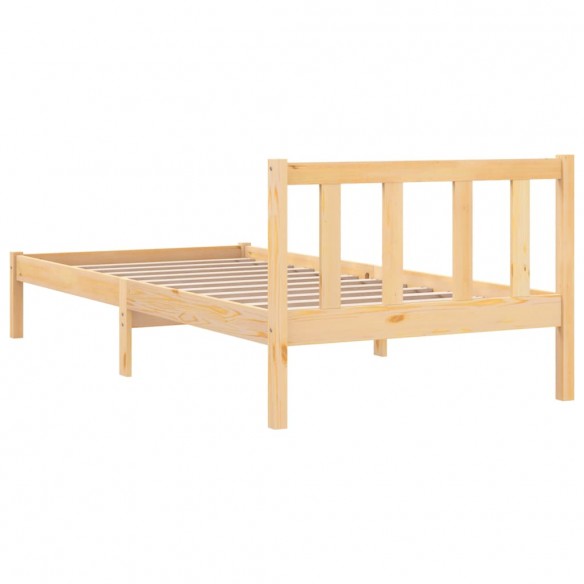 Cadre de lit bois de pin massif 90x190 cm simple